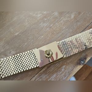 Vintage 80’s Gold Fish Scale STRETCHY Belt WILL FIT UP TO 34” Waist